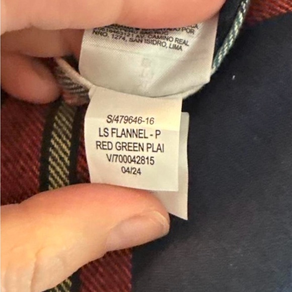 Old Navy red/green/blue plaid flannel shirt - Picture 6 of 6